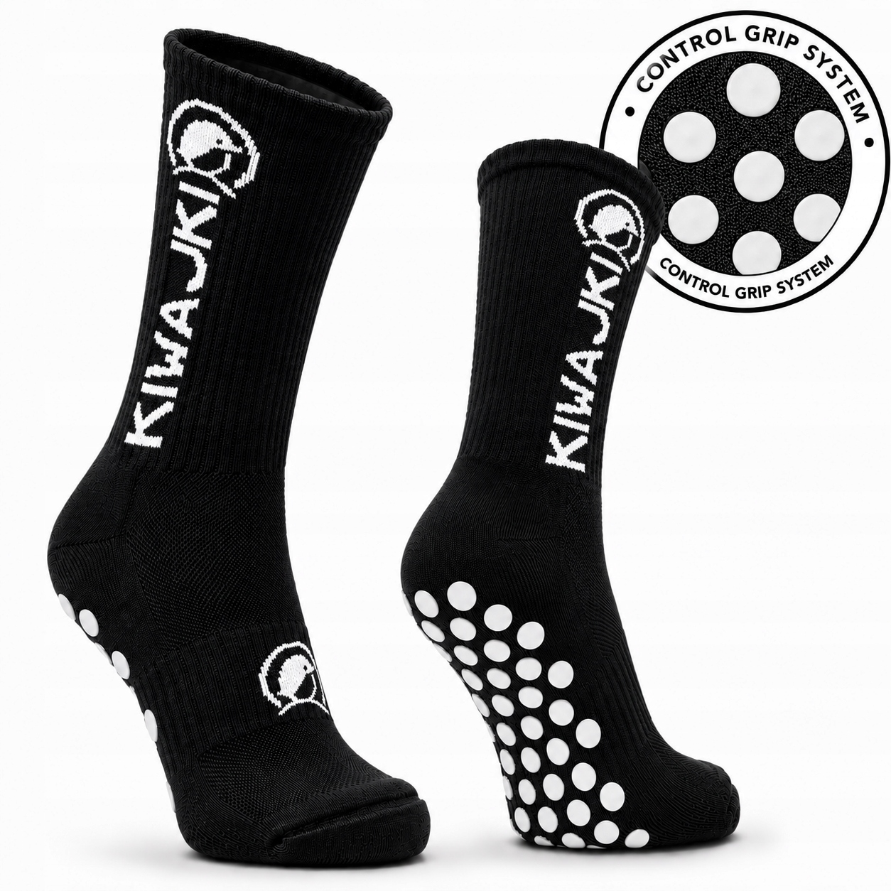 Skarpety Piłkarskie Antypoślizgowe Grip Pro Getry Czarne 41-45 Sportowe