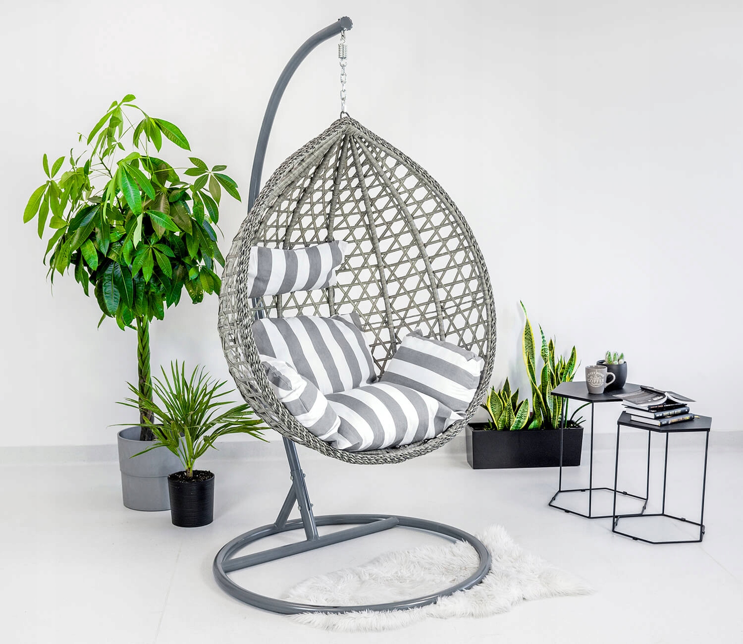FOTEL WISZĄCY KOSZ KOKON BUJANY HUŚTAWKA SZARY Producent Zolta