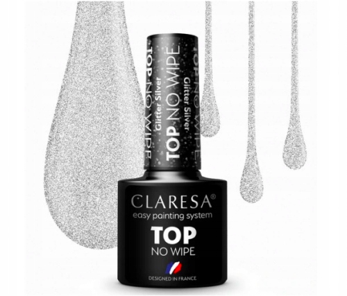 

Claresa Top No Wipe Glitter Brokatowy Top Silver