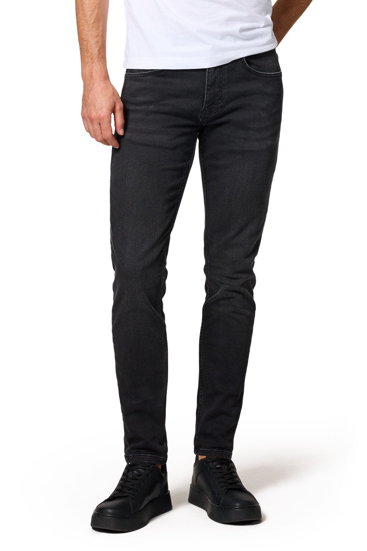 Jeansy Męskie Czarne Slim Fit Próchnik PM9 W34/L32