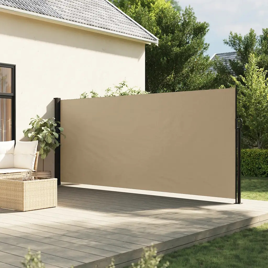 vidaXL Zatahovací boční markýza béžová 180 x 600 cm