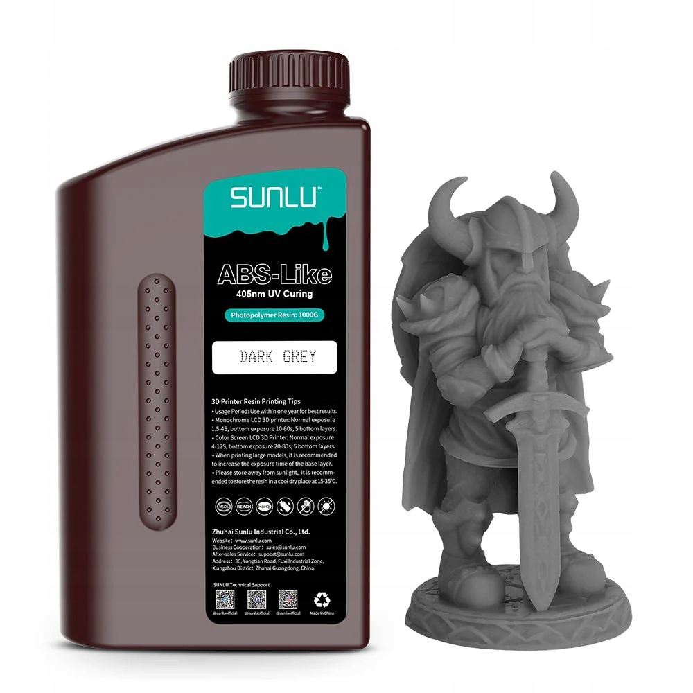 Sunlu żywica Water Washable LCD UV-Curing Resin 1000g Dark Grey Ciemnoszara