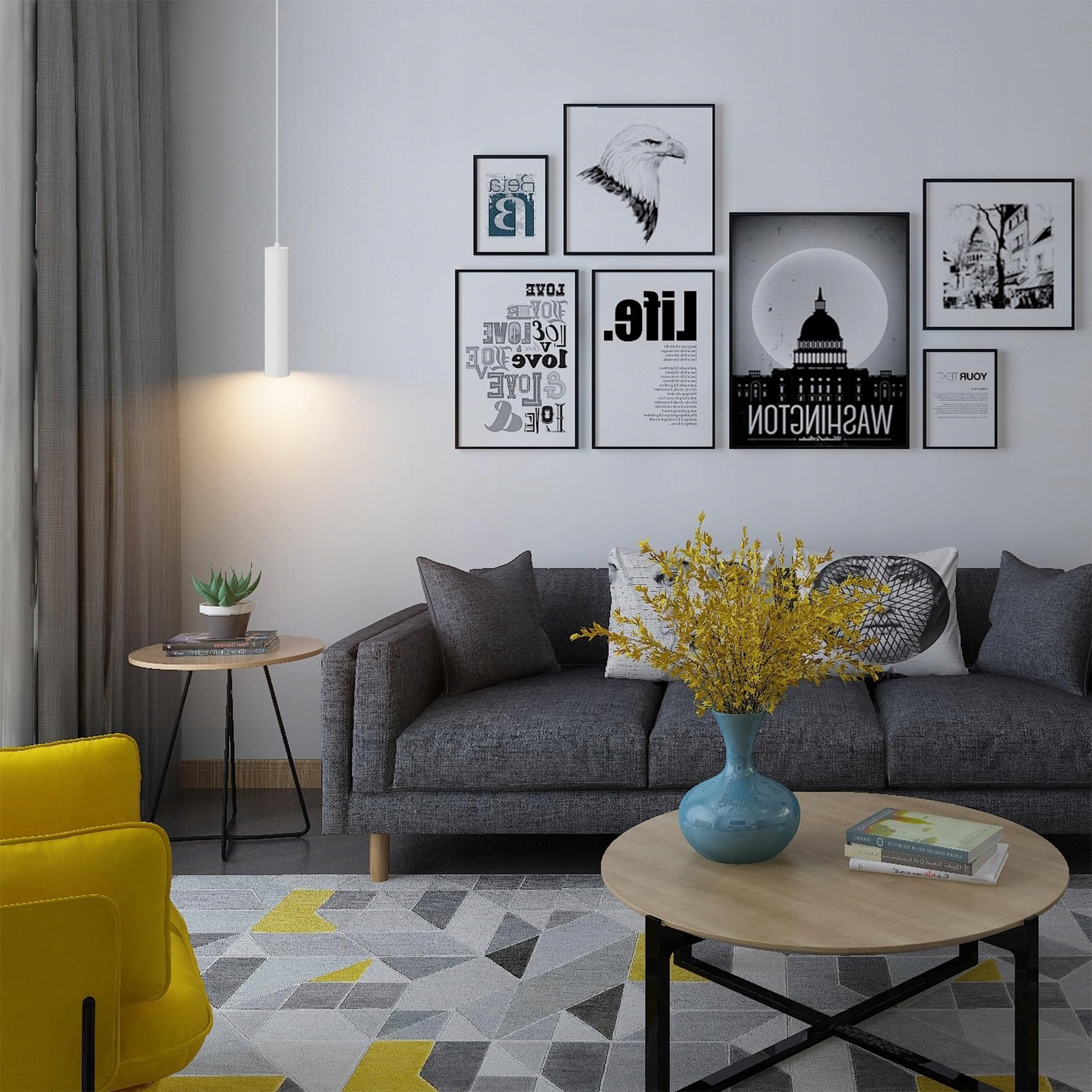 KLIGHTEN Lampa Wisząca GU10 LED 5W 470LM Regulowana do Kuchni i Salonu — miniatura 7