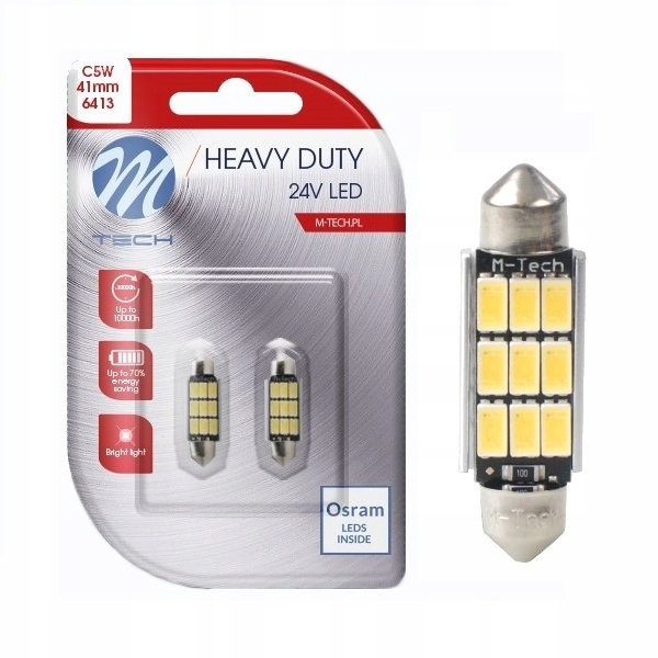 

Żarówki C5W Led Osram 41mm Canbus Biała 24V Tir