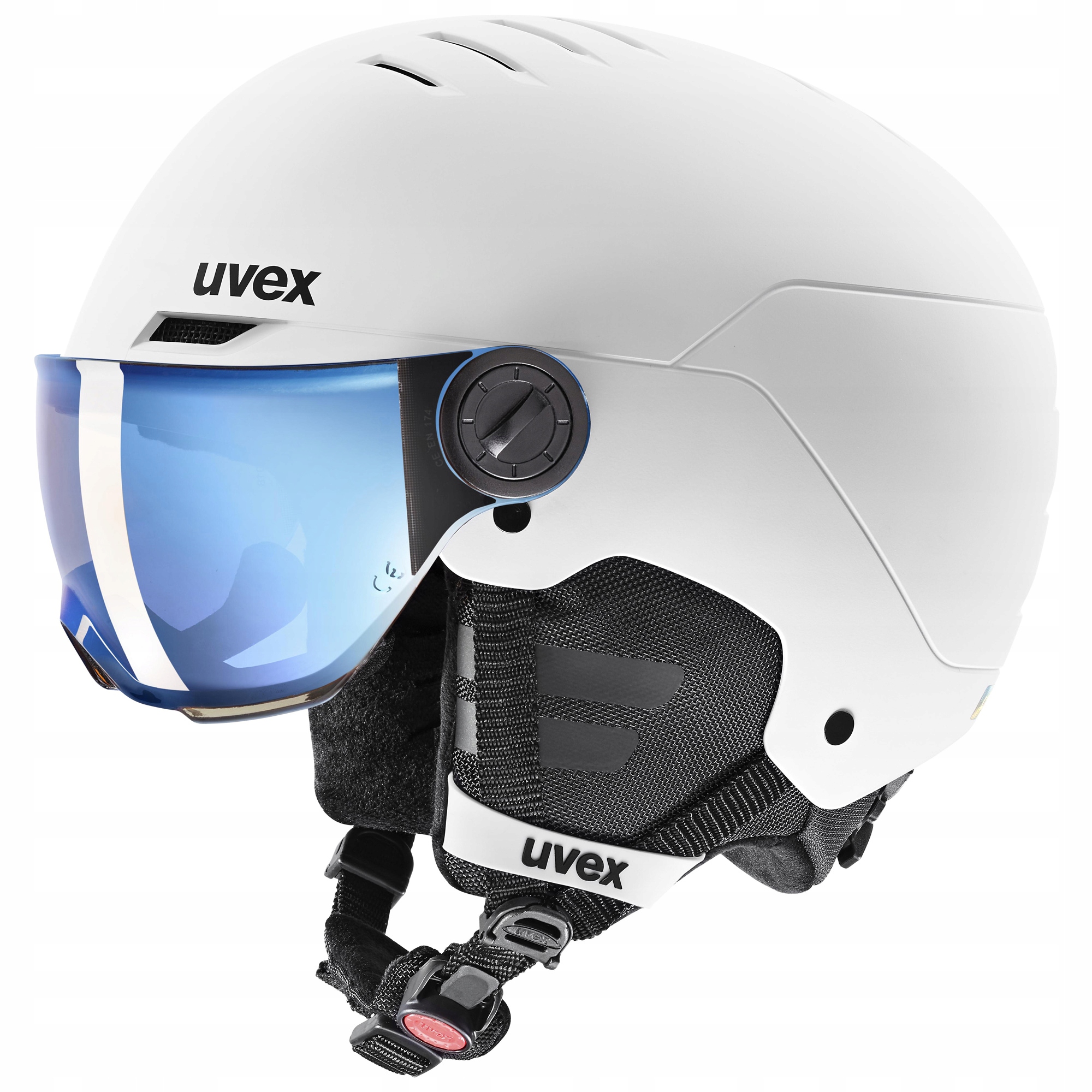 Dětská lyžařská přilba Junior Uvex Rocket jr Visor 51-55 cm bílo-černá
