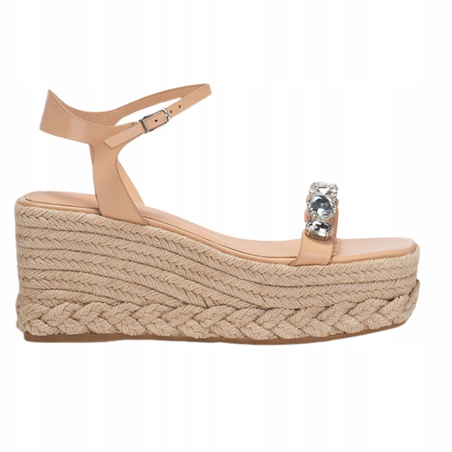 Dámské sandály Guess Osia kožené béžové espadrilky na klínku vel.