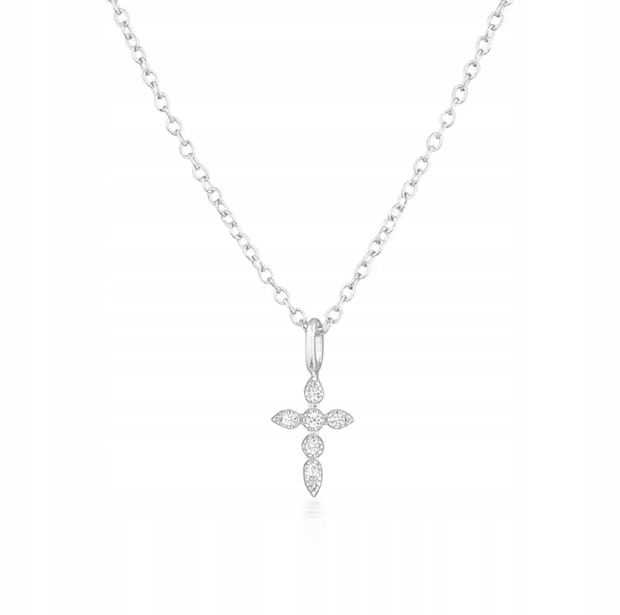 

Naszyjnik łańcuszek stalowy krzyż krzyżyk cyrkonie