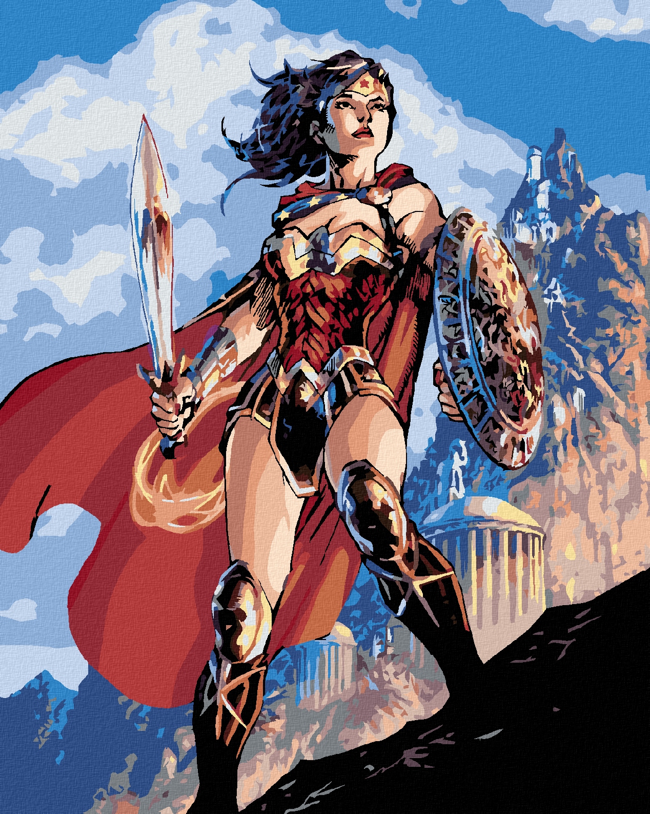 Malování podle čísel Wonder Woman na rámu Zuty