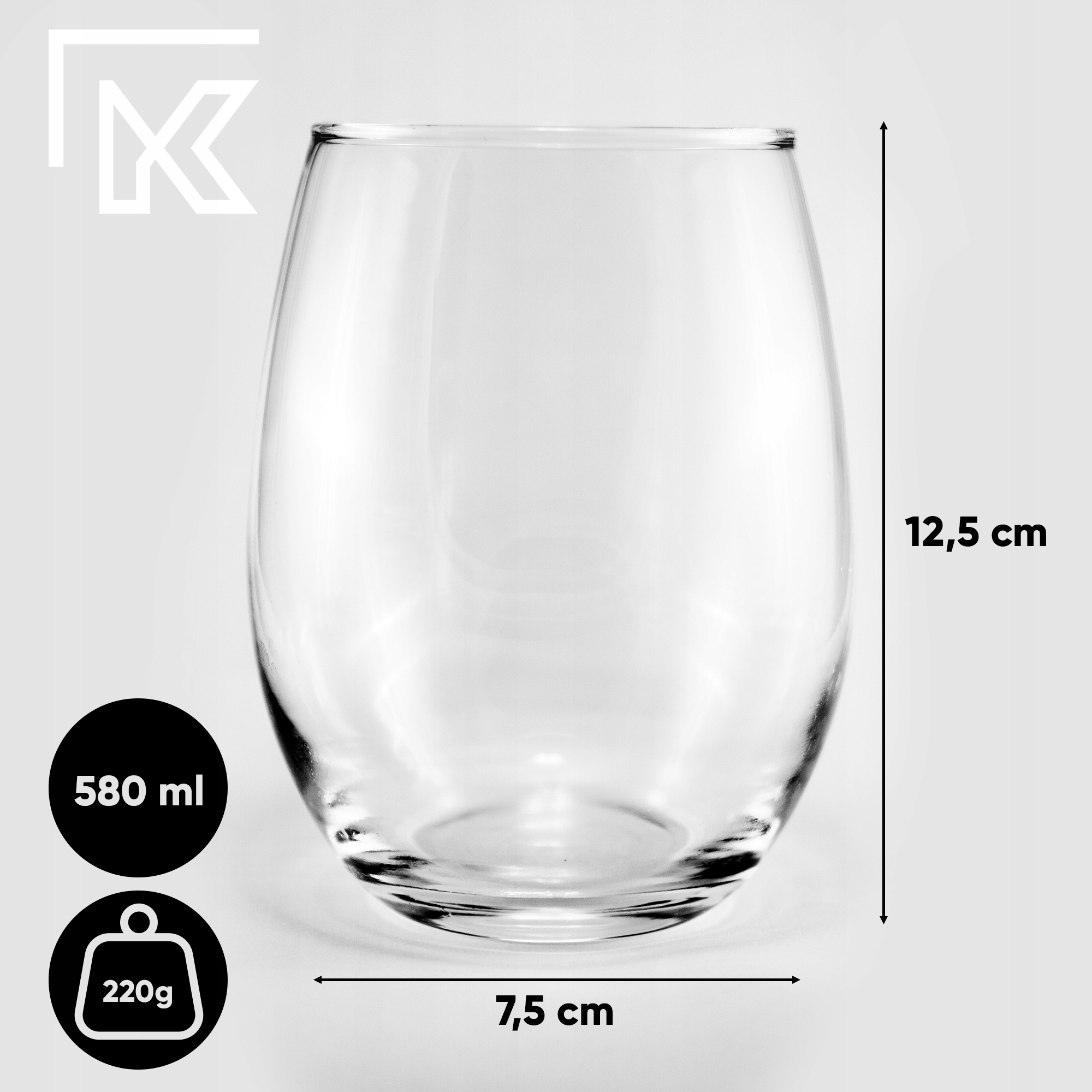 4x SZKLANKI DO NAPOJÓW DRINKÓW WINA 580ml SZKLANKA ZESTAW SZKLANEK Kod producenta K6592