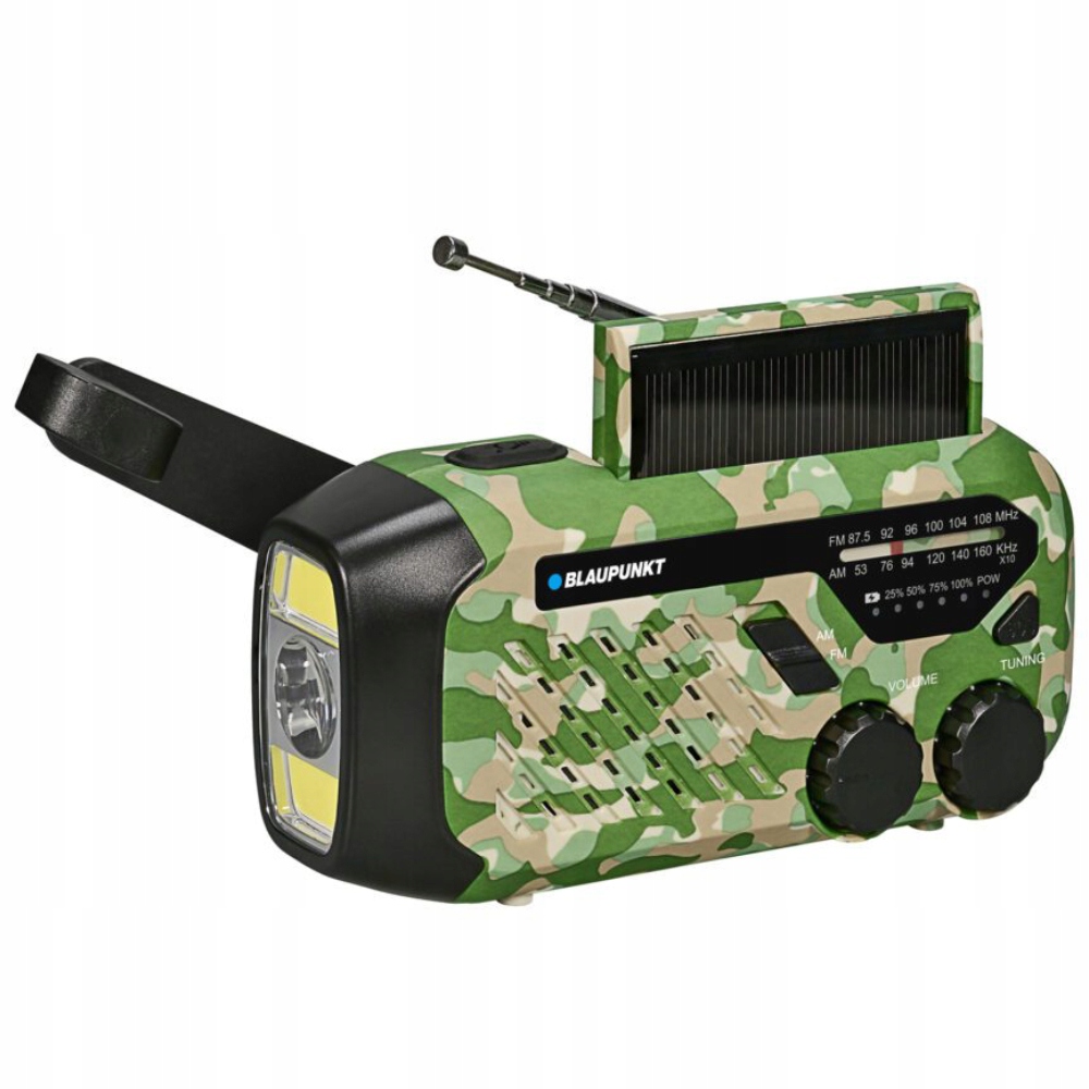Radio survivalowe Blaupunkt ER10GC Latarka Dynamo Solar Am/fm zielone moro