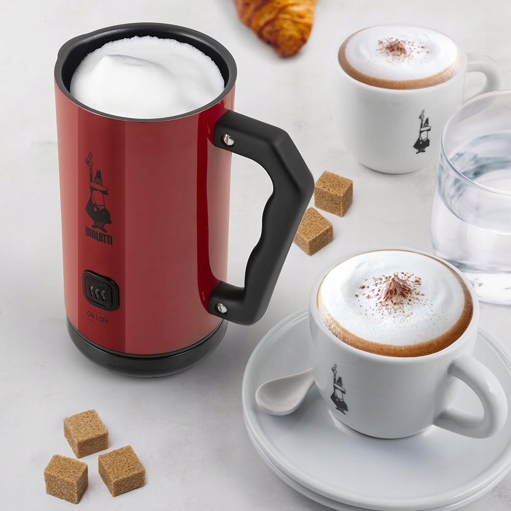 BIALETTI Elektryczny Spieniacz Do Mleka 150ml/300ml Czerwony — miniatura 3