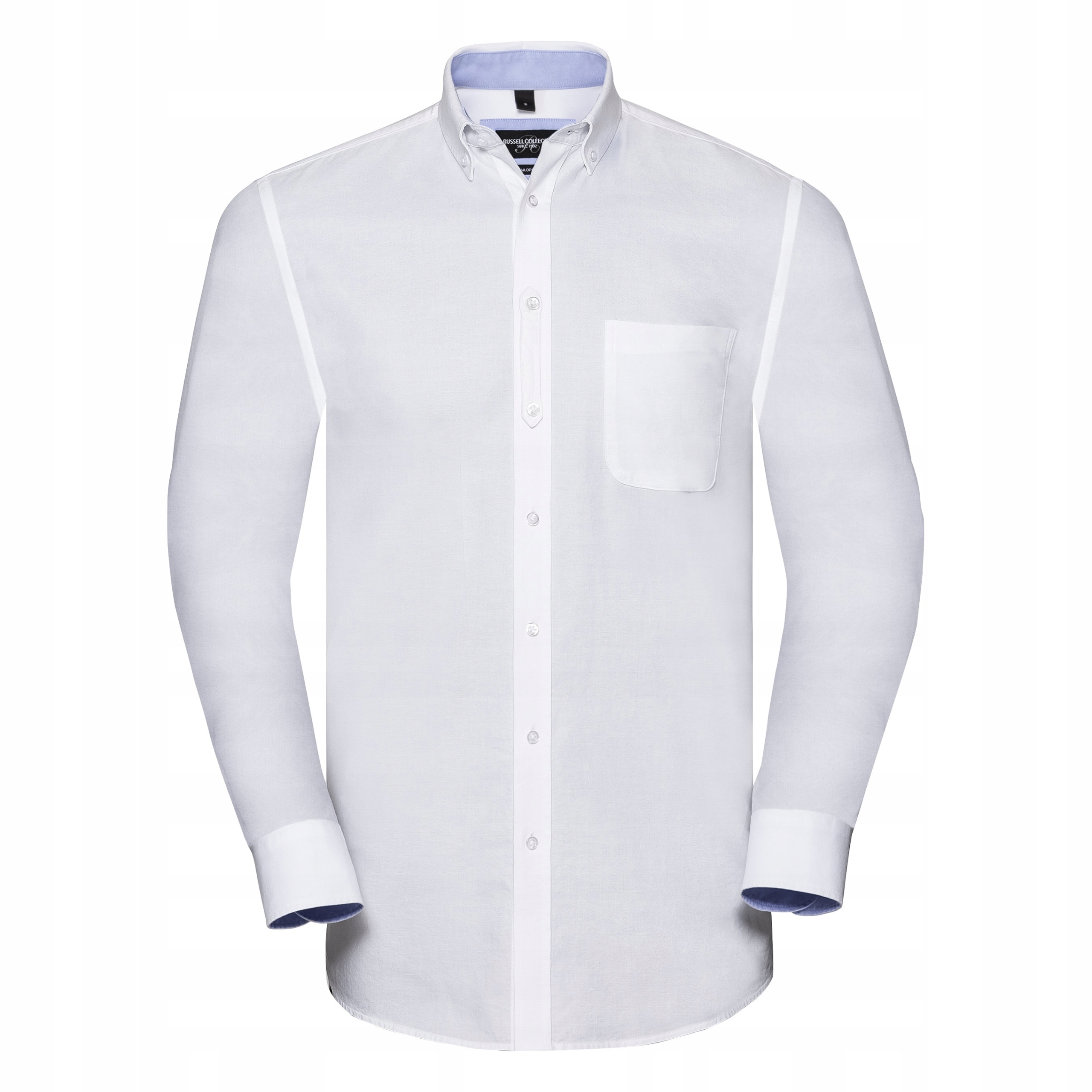 Pánská košile s dlouhým rukávem Oxford Bílá/Modrá vel. 2XL