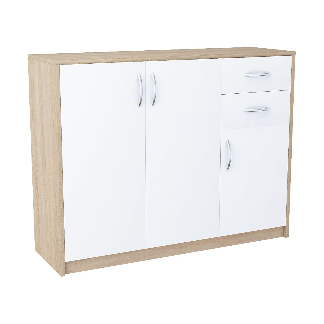 

Komoda Harmonia 3D2S, szafka, Dąb Sonoma/Biały