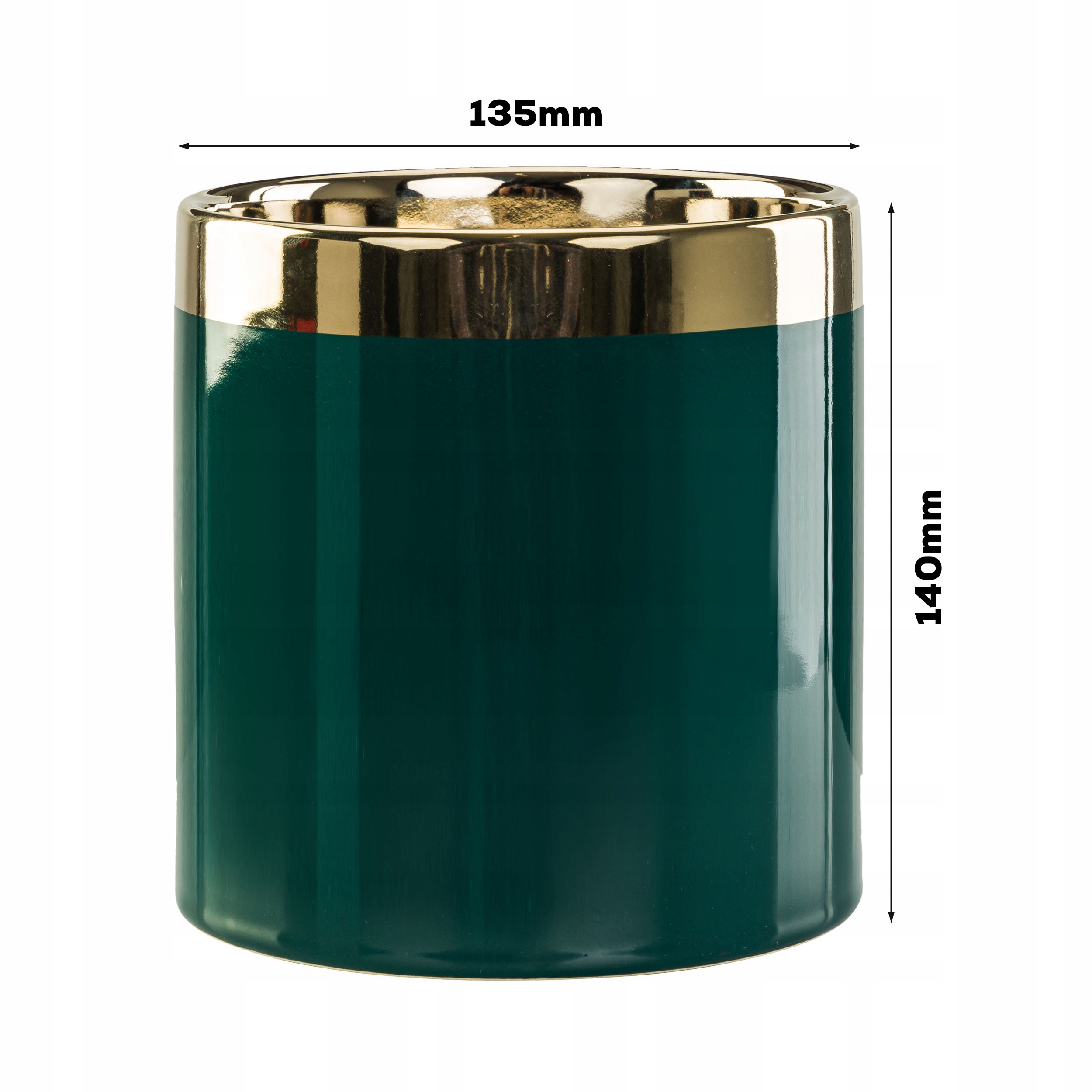 Doniczka Osłonka Zieleń Butelkowa Glamour 13x14cm Kolor odcienie zieleni