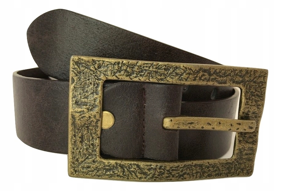 

Pasek Damski Brązowy Duża Złota Klamra szer. 4cm