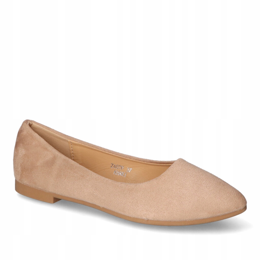 Baleriny Seastar ZA07P Beżowe Khaki zamsz 39