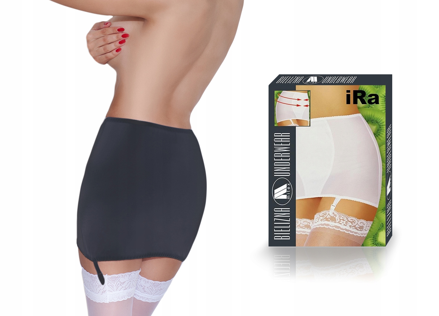 

pas do pończoch Czarny Mitex Ira , 116