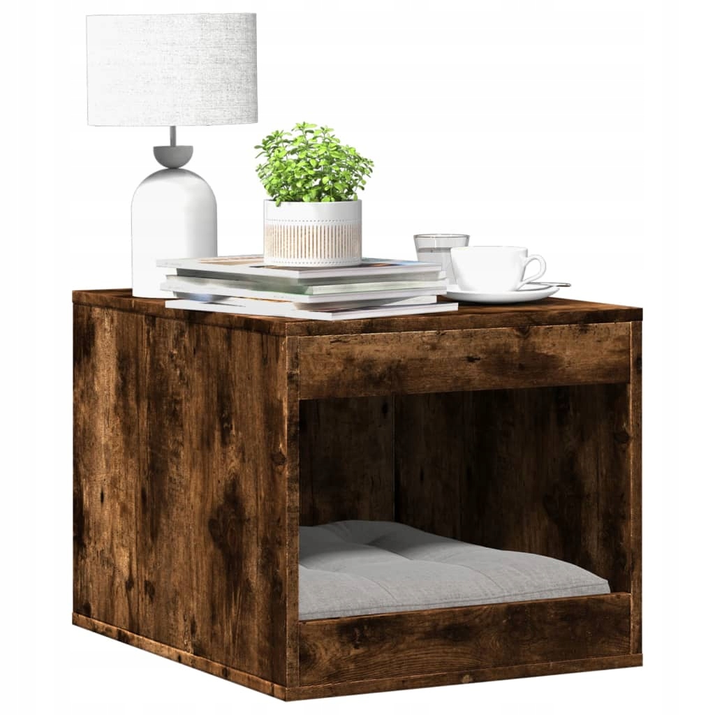 Fionshop 262666799 Skříňka na kočičí záchod kouřový dub 47 x 59 x 42 cm k