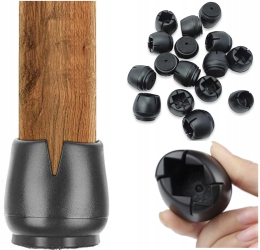 

16x Nakładki Nogi Mebli Krzeseł Stołu filc 22-25mm