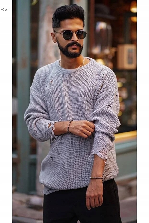 Pánský Pletený Svetr V Minimalistickém Stylu, Velikost 5IA