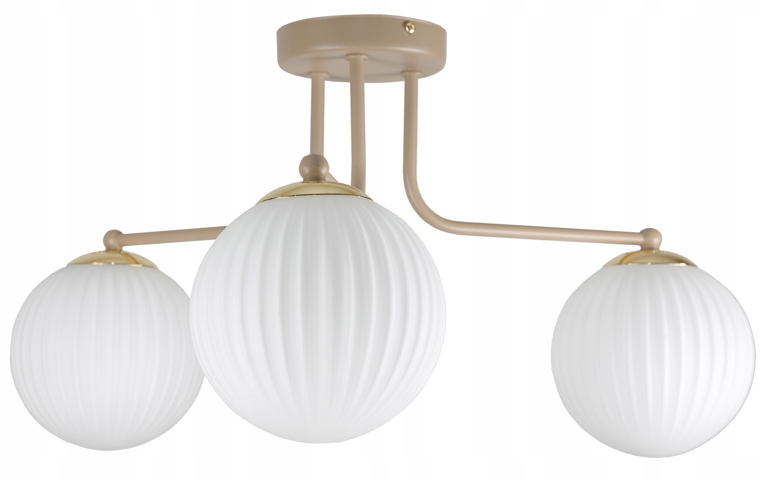 LAMPA WISZĄCA SUFITOWA ŻYRANDOL NOWOCZESNA ECRU BEŻ BIAŁE KULE LOFT LED