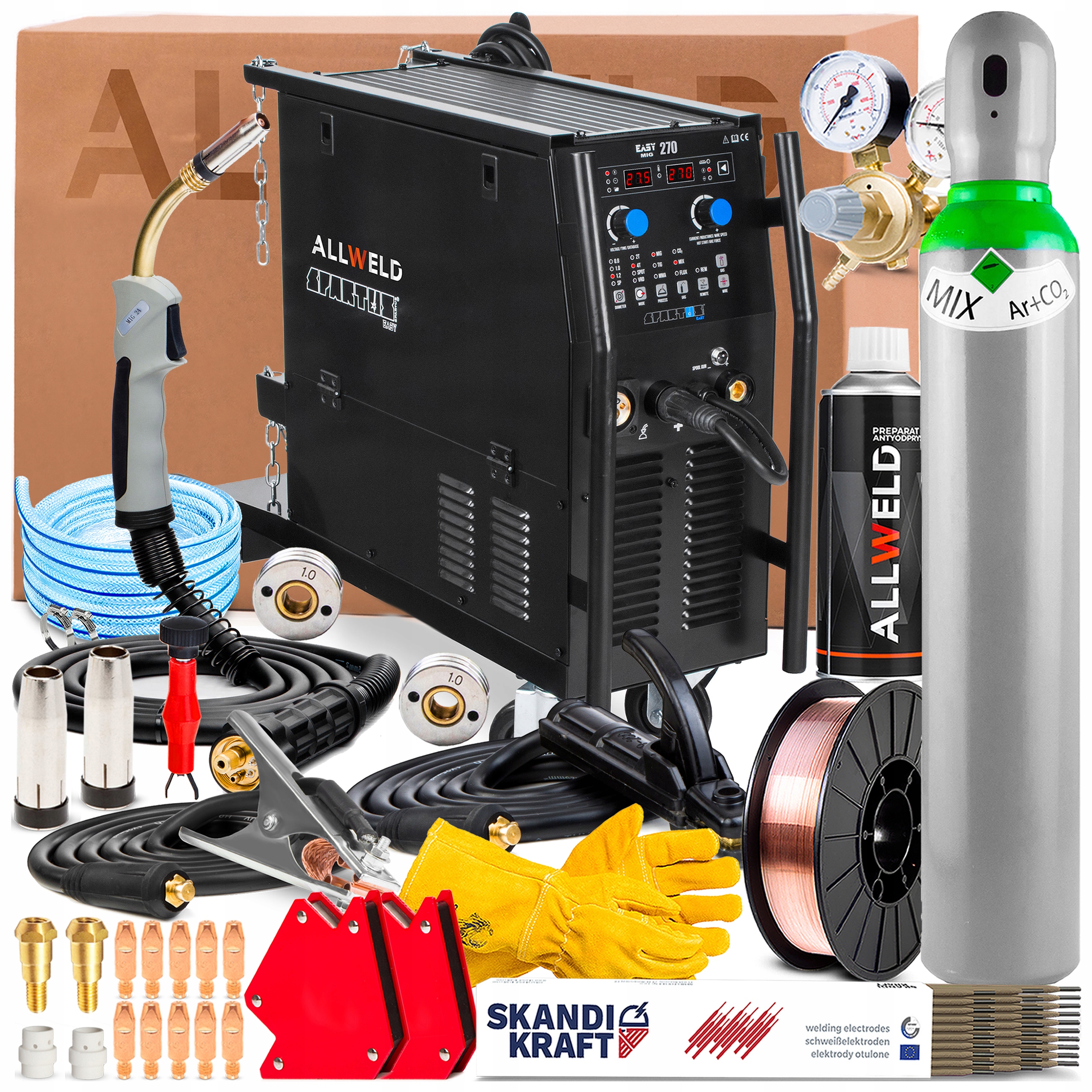 Svařovací Stroj Spartus Easymig 270 400V 250A Tig Lift Synergia Mma Flux 4-VÁLCOVÝ