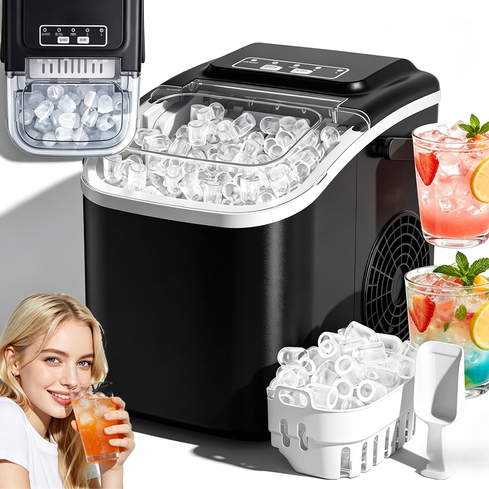 Kostkarka Do Lodu 12KG100W Domowa Maszyna Do Kostek Ekspresowy Lód Szufelka
