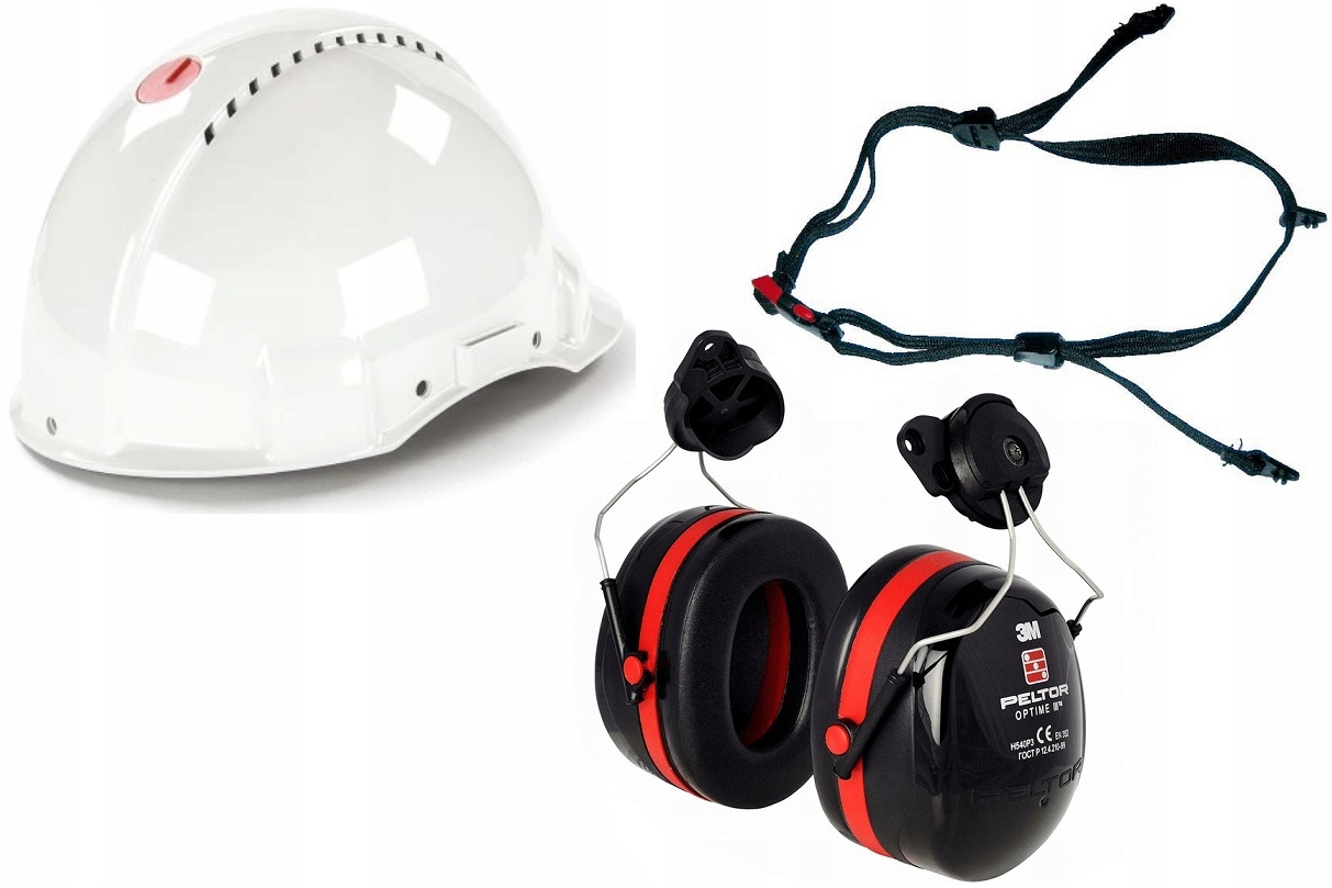 

Kask 3M G3000 Nauszniki Peltor+Pasek Komplet 3M