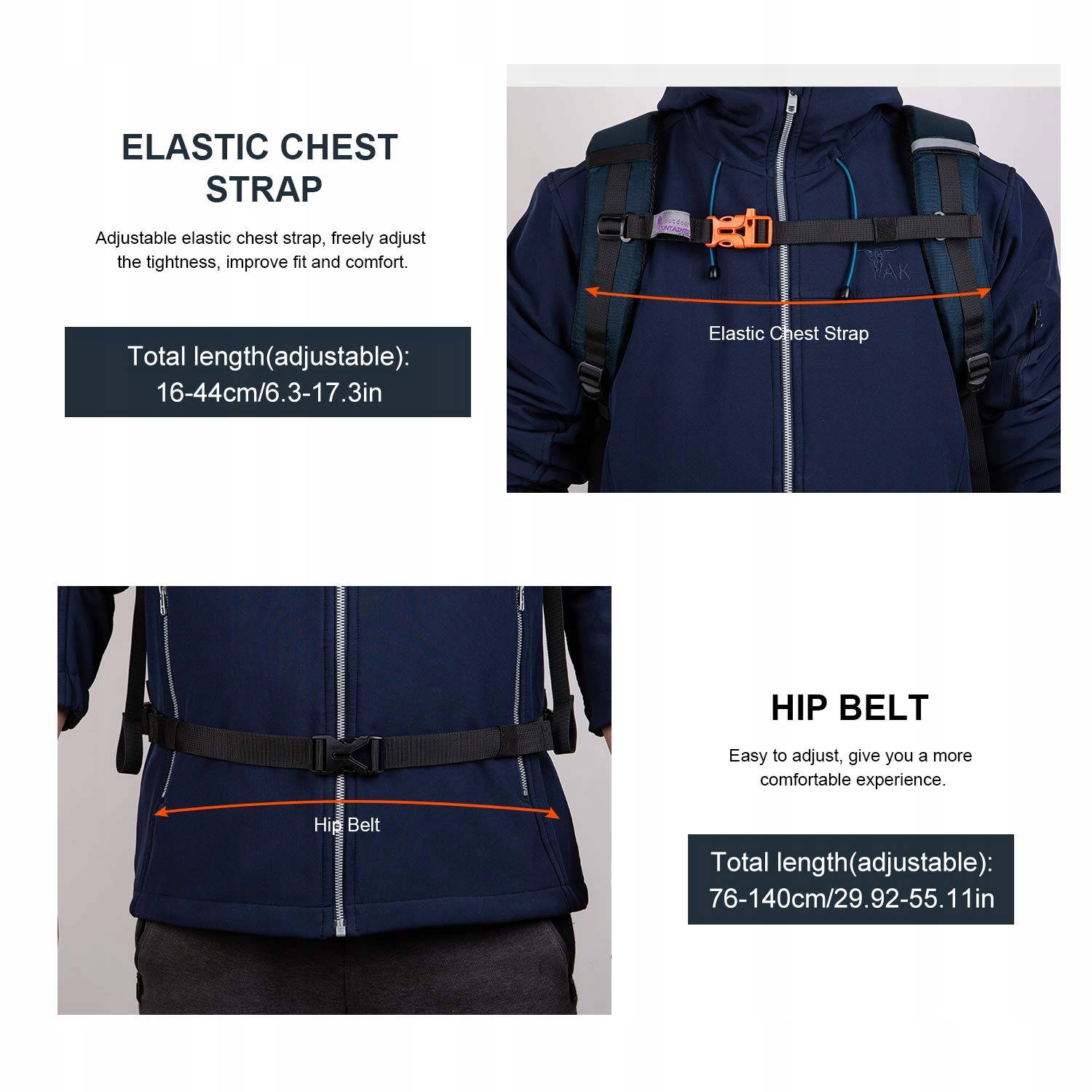 MOUNTAINTOP Plecak Turystyczny 35L Lekki Plecak Trekkingowy z Pokrowcem — miniatura 8