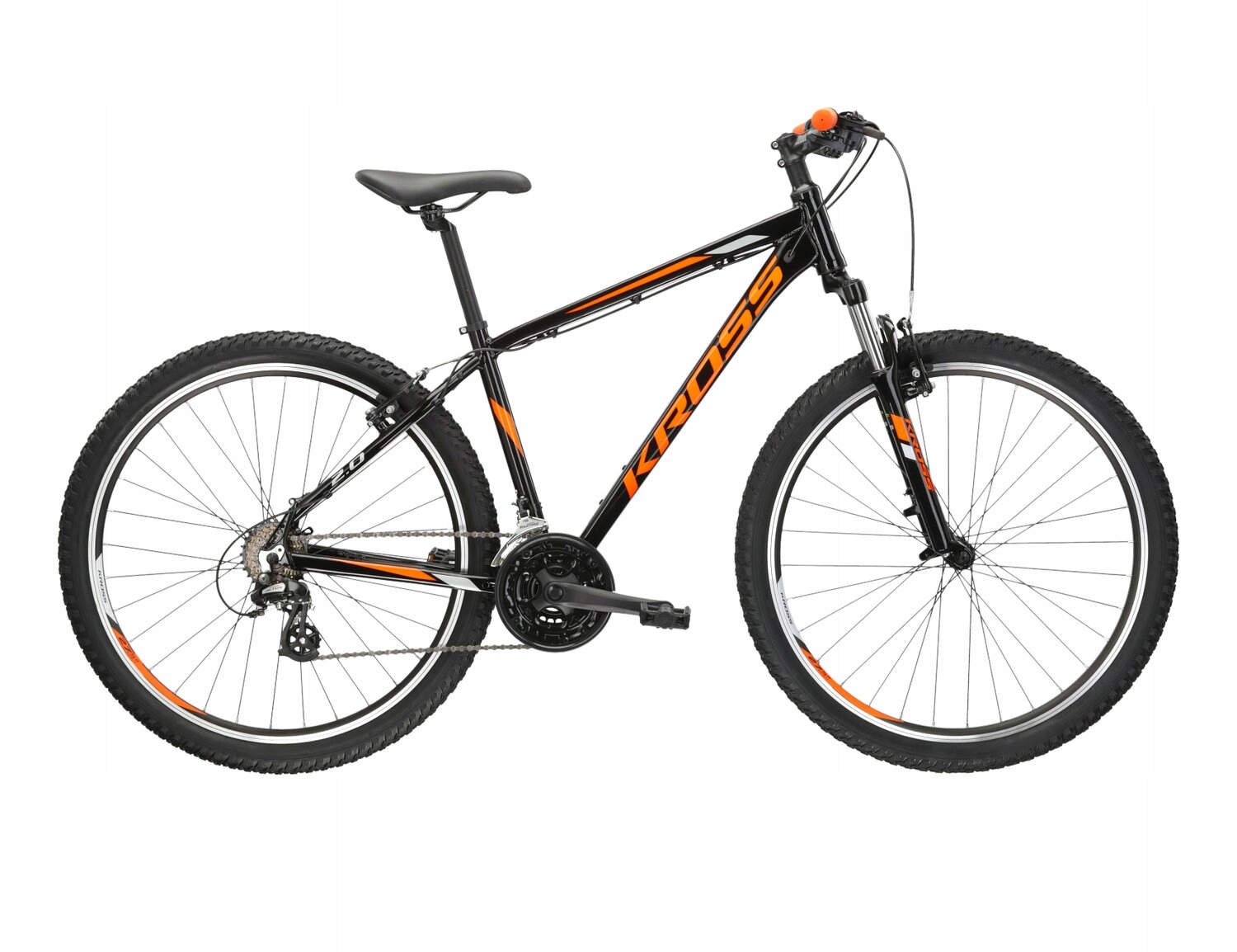 Rower Mtb Kross Hexagon 2.0 27,5" L Czarno-Pomarańcz Shimano V-brake