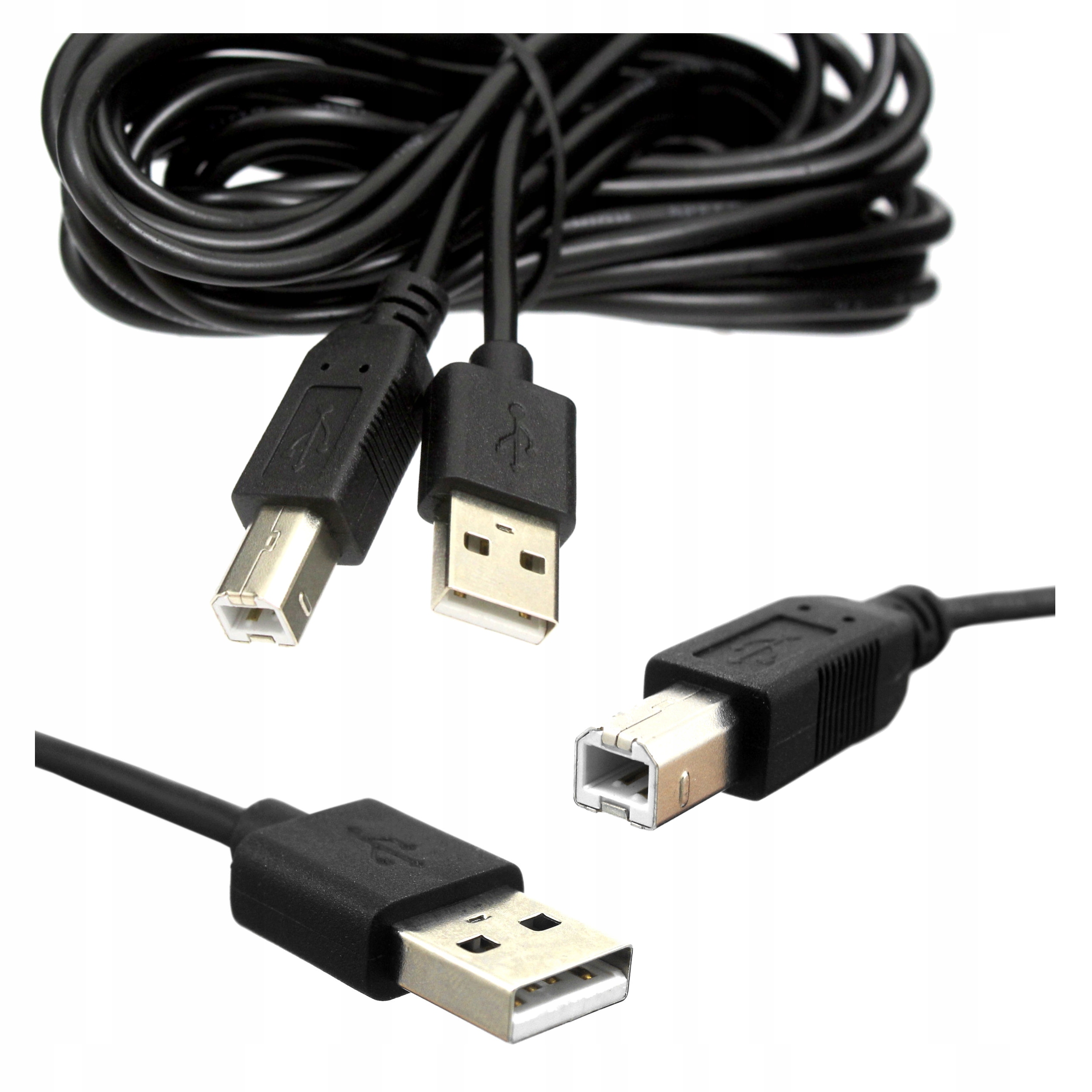 Kabel Usb A do Usb B do Drukarki Skanera Hp Canon Epson Brother czarny 4m