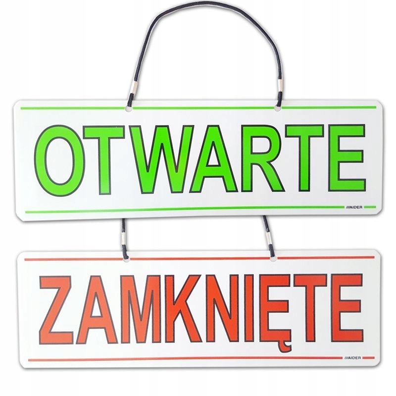 

Tabliczka informacyjna Otwarte Zamknięte