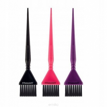 FRAMAR ZESTAW PĘDZLI DO KOLORYZACJI FARBOWANIA WŁOSÓW TRIPLE THREAT 3 SZT