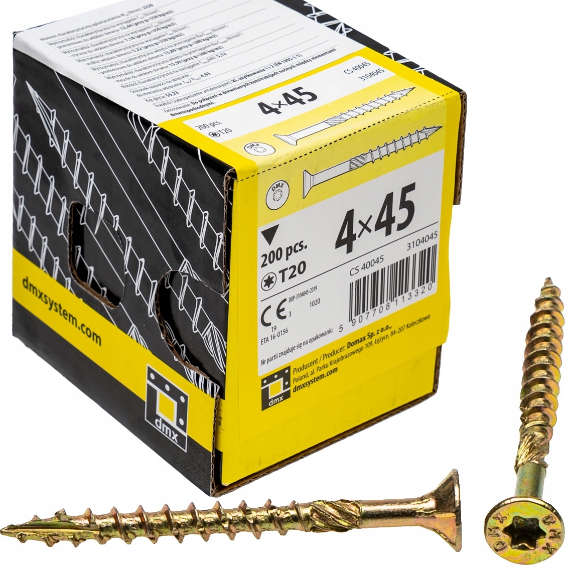 

Wkręty ciesielskie Tx 4x45 do drewna osb 200szt