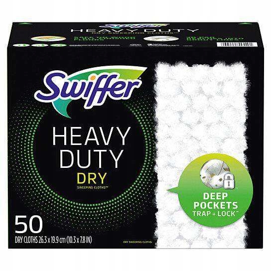 Levně Swiffer Heavy Duty Dry 50 ks Suché hadříky