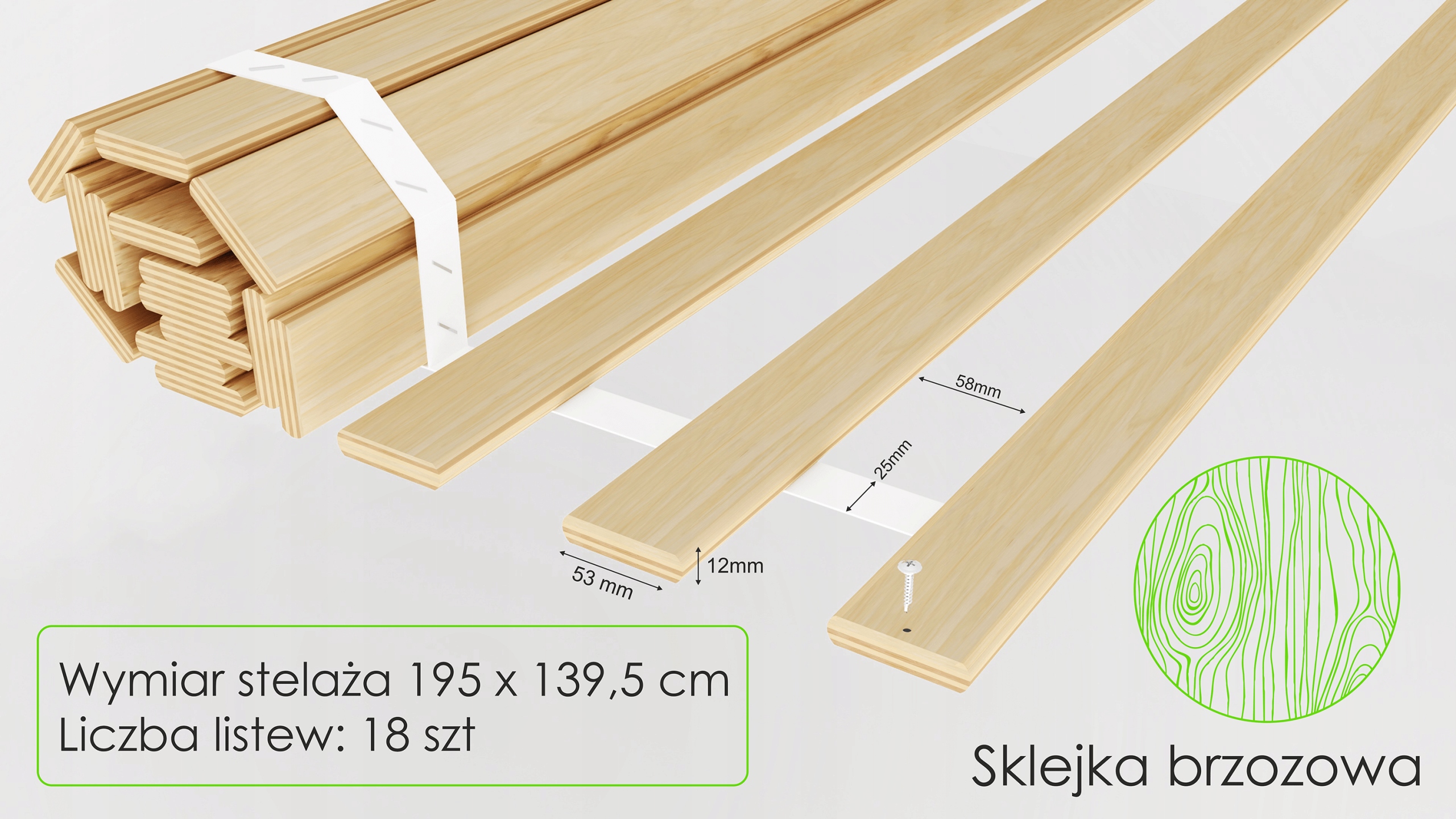 Stelaż, wkład łóżka pod materac 140x200 EAN (GTIN) 5906168473104