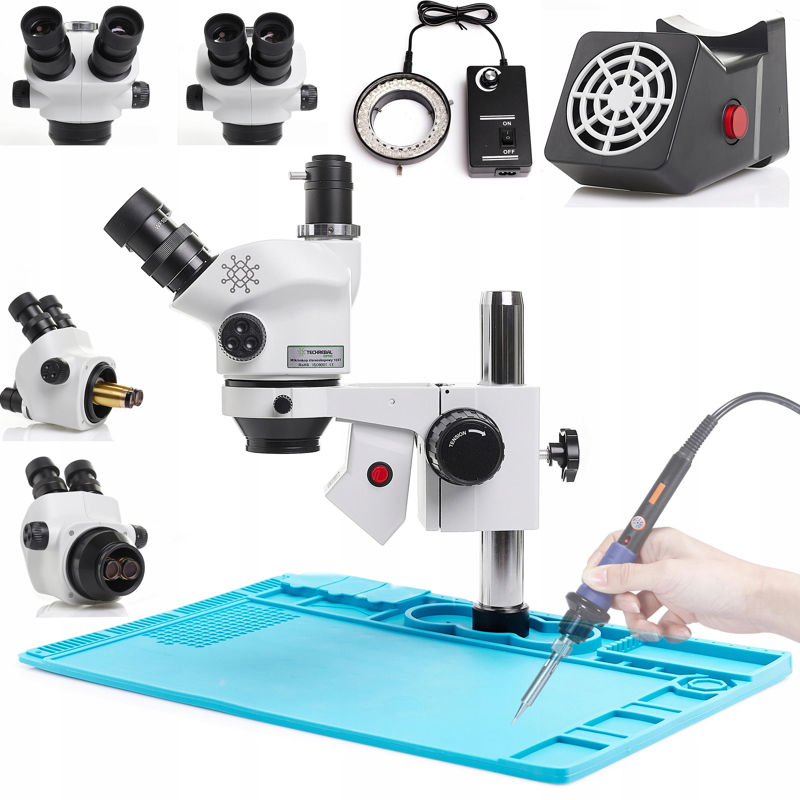 Trinokulární Stereoskopický Mikroskop Techrebal 10XT, Odsávání Par
