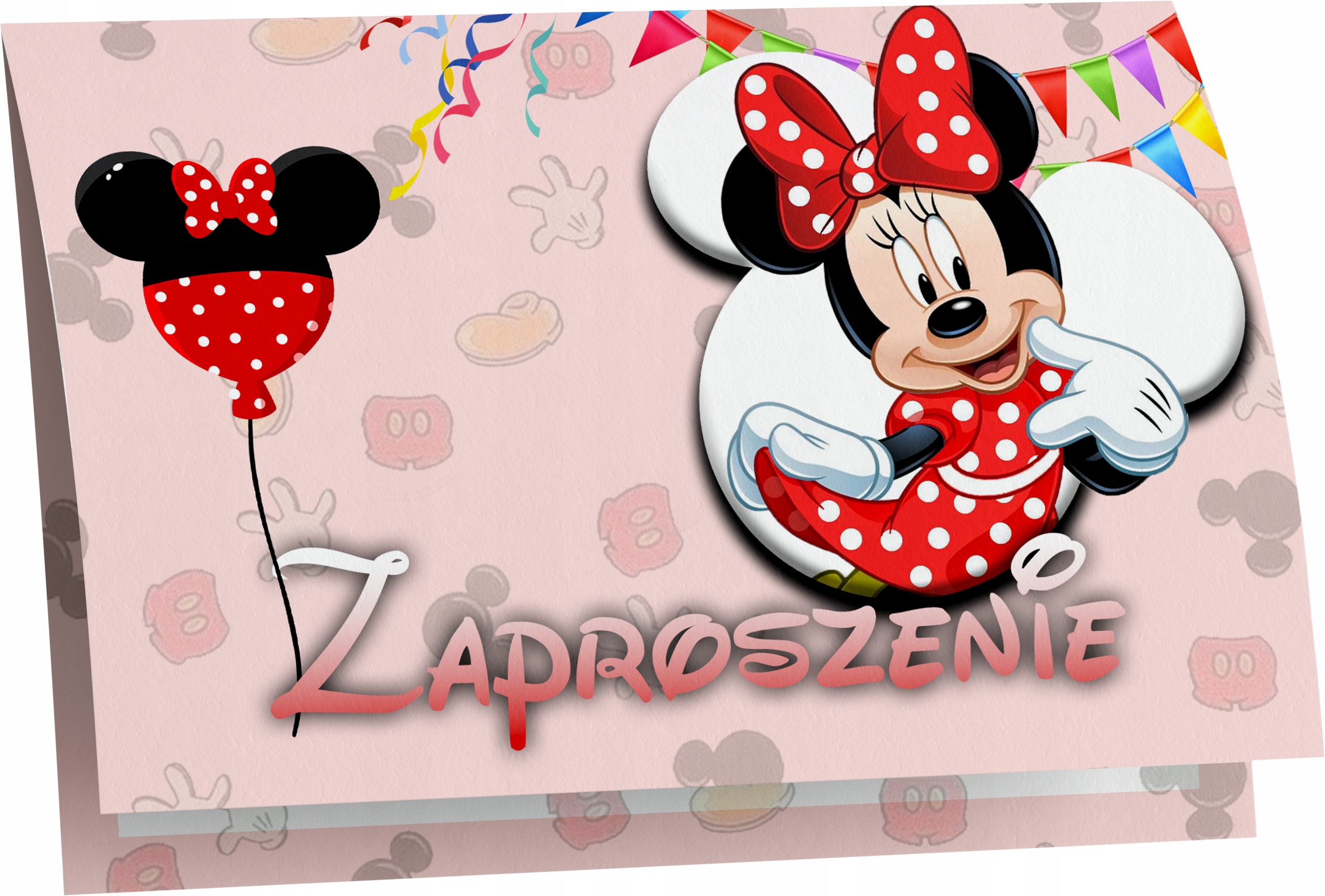 ZAPROSZENIA URODZINOWE MYSZKA MINNIE 20x15cm