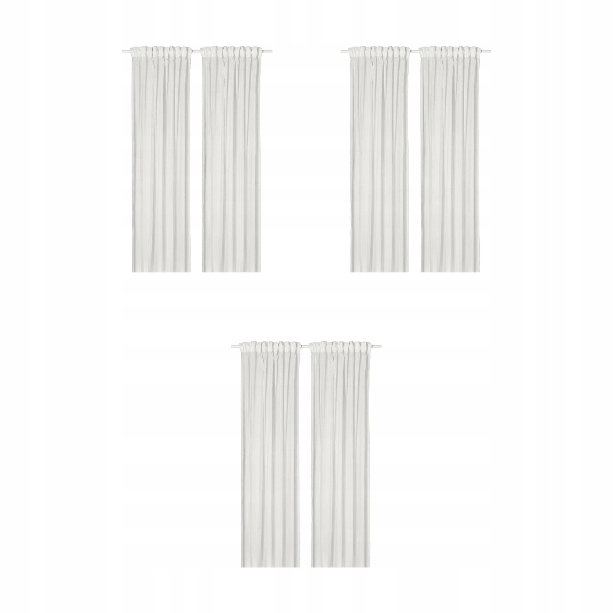3 ks Matilda Záclony bílá/na pásku 145 x 250 cm