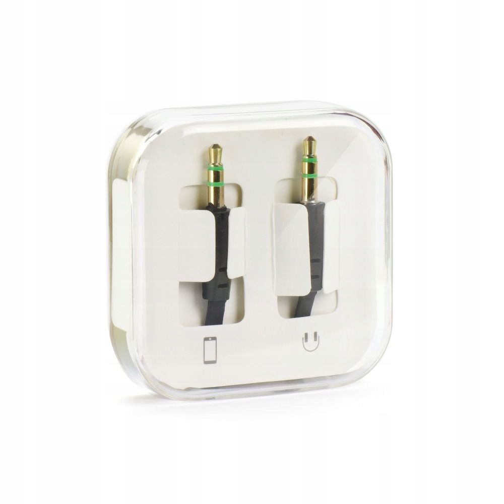 Kabel Aux Jack 3,5 mm (męski) do Jack 3,5 mm (męski) Box 1m czarny