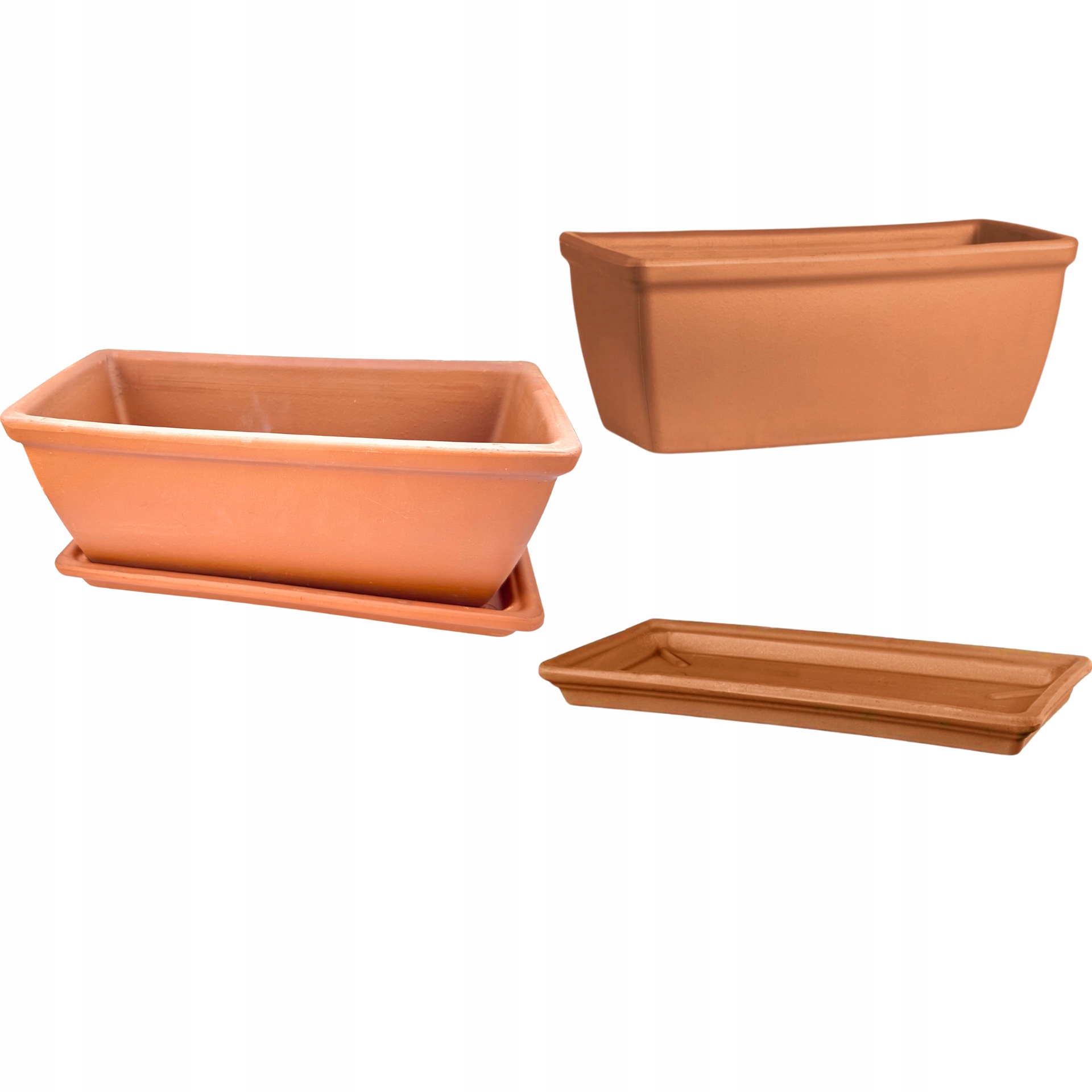 Włoska Donica Skrzynka Balkonowa 43x19x17 cm Podstawka