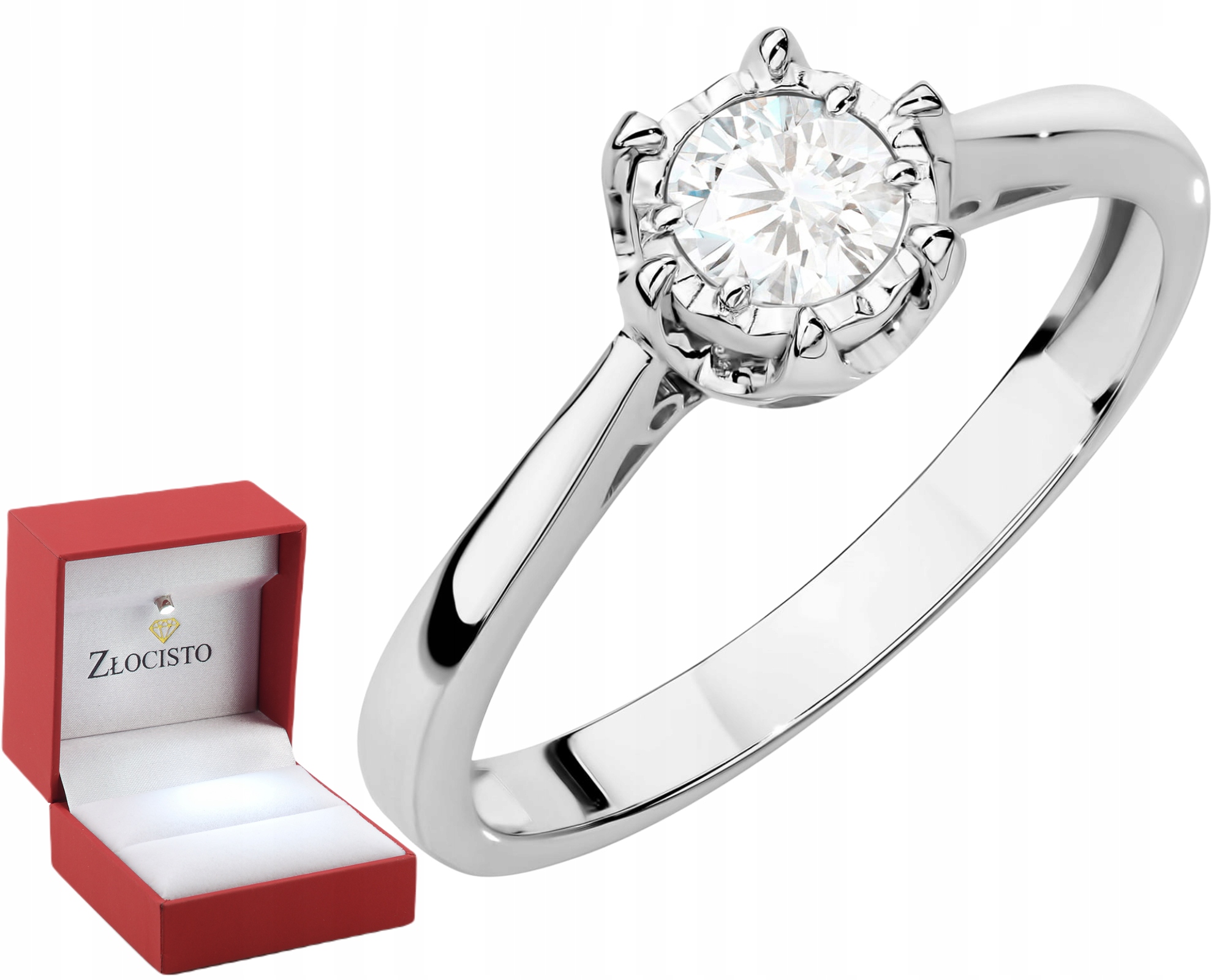 Bílé zlato Prstýnek Briliant Lab 585