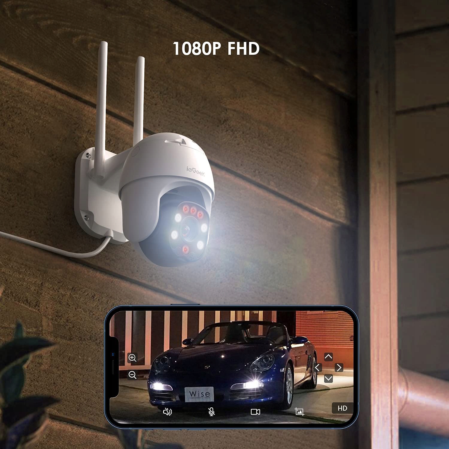 KAMERA ZEWNĘTRZNA MONITORING HD WiFi IP ZOOM ALARM Model ieGeek IE20 1080p Kamera obrotowa WIFI zewnętrzna