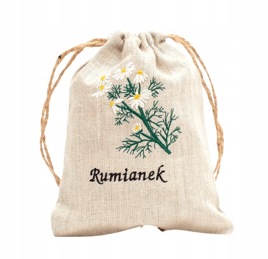 

Woreczek na zioła - rumianek - lniany Handmade