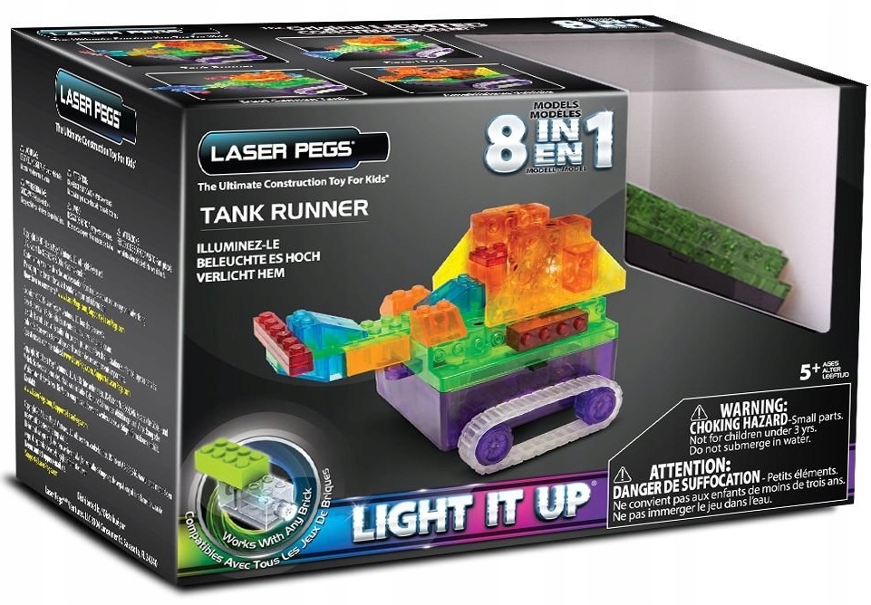 TANK RUNNER 8w1 Laser Pegs świecące klocki LED 5+