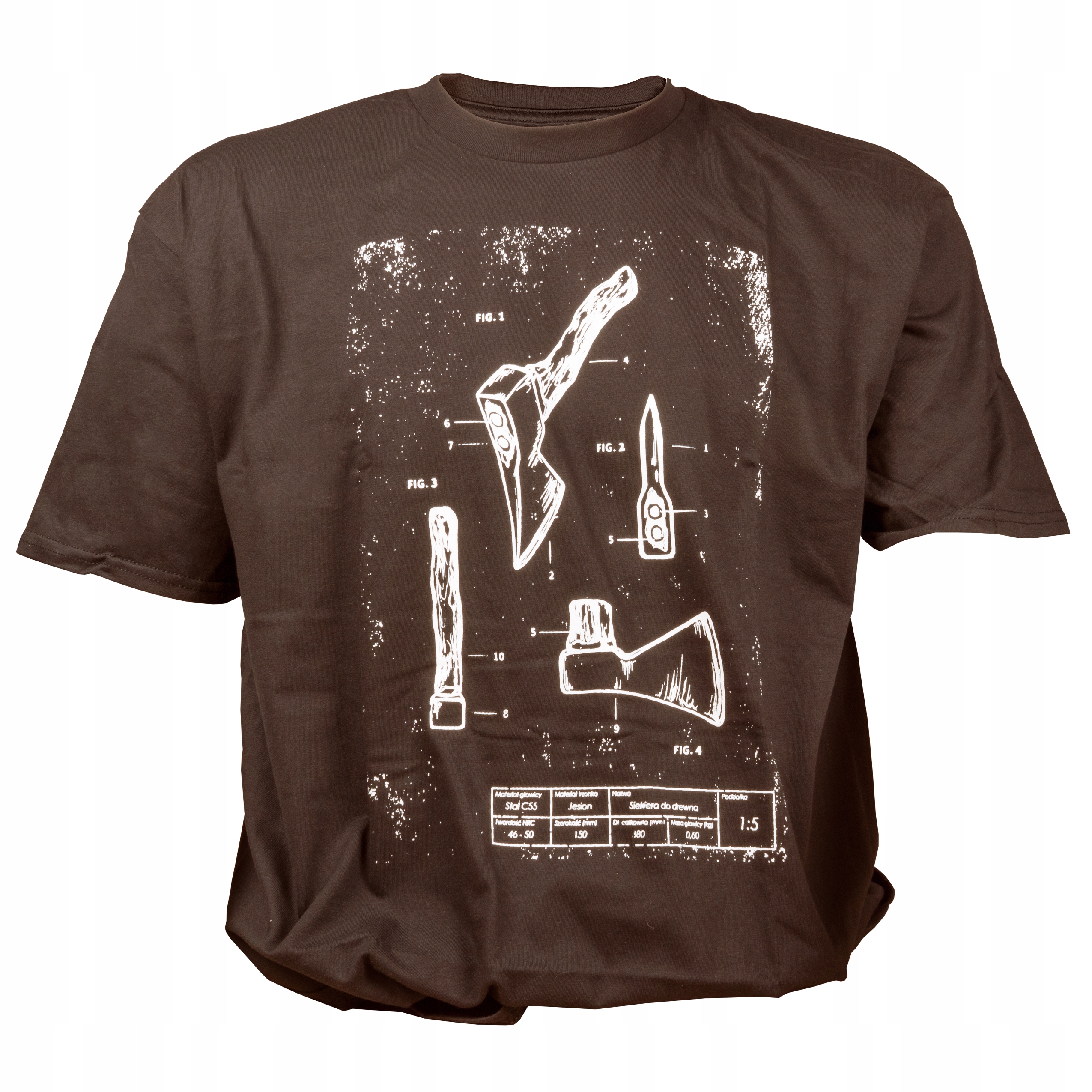 Koszulka męska t-shirt TigerWood Tech-Axe brązowa S
