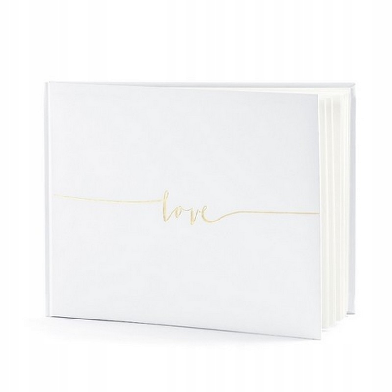 KSIĘGA GOŚCI WESELNYCH Z NAPISEM LOVE ZŁOTA