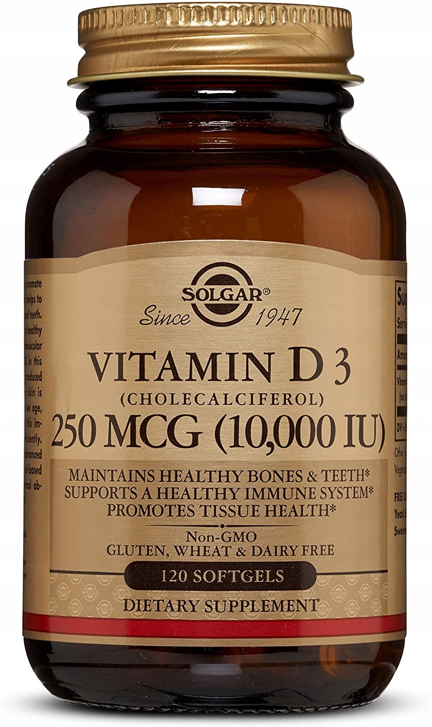 WITAMINA D3 250mcg 10000IU SOLGAR 120 kapsułek mocna wzmocnienie odporności — 4