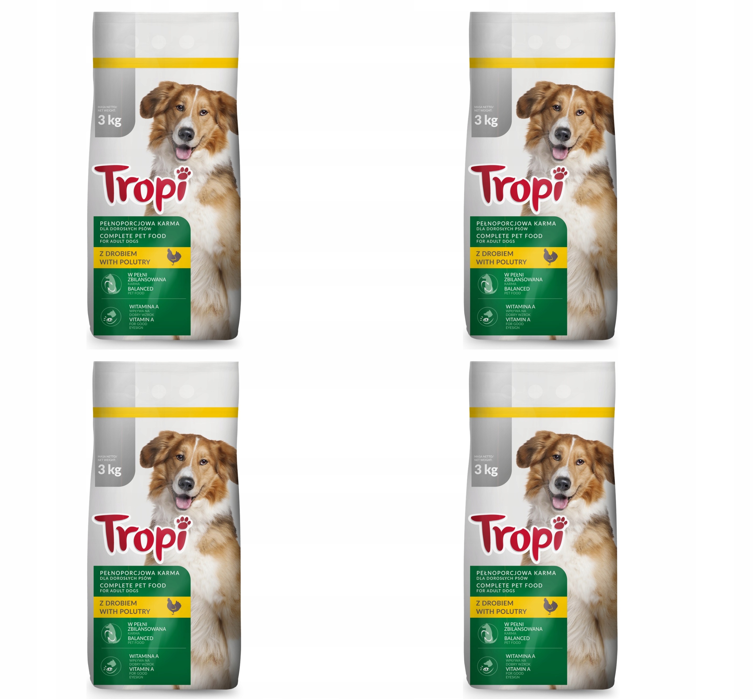 Tropi krmivo pro psy 3 kg s drůbežím masem X4