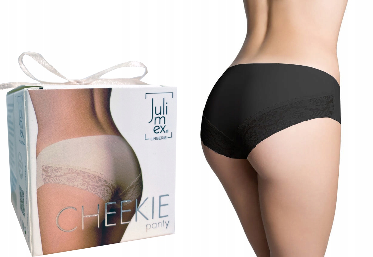 

julimex Cheekie figi Bezszwowe koronka Czarne XL